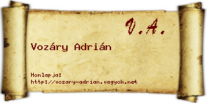 Vozáry Adrián névjegykártya
