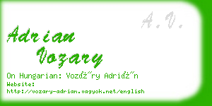 adrian vozary business card